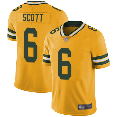 Green Bay Packers Limited Gold Men #6 Scott J K Jersey Nike NFL Rush Vapor Untouchable->nfl t-shirts->Sports Accessory